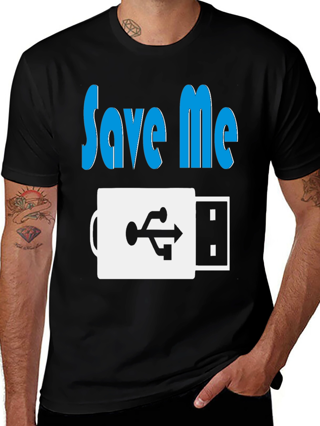 Save Me USB T-Shirt - Funny Geek Tee
