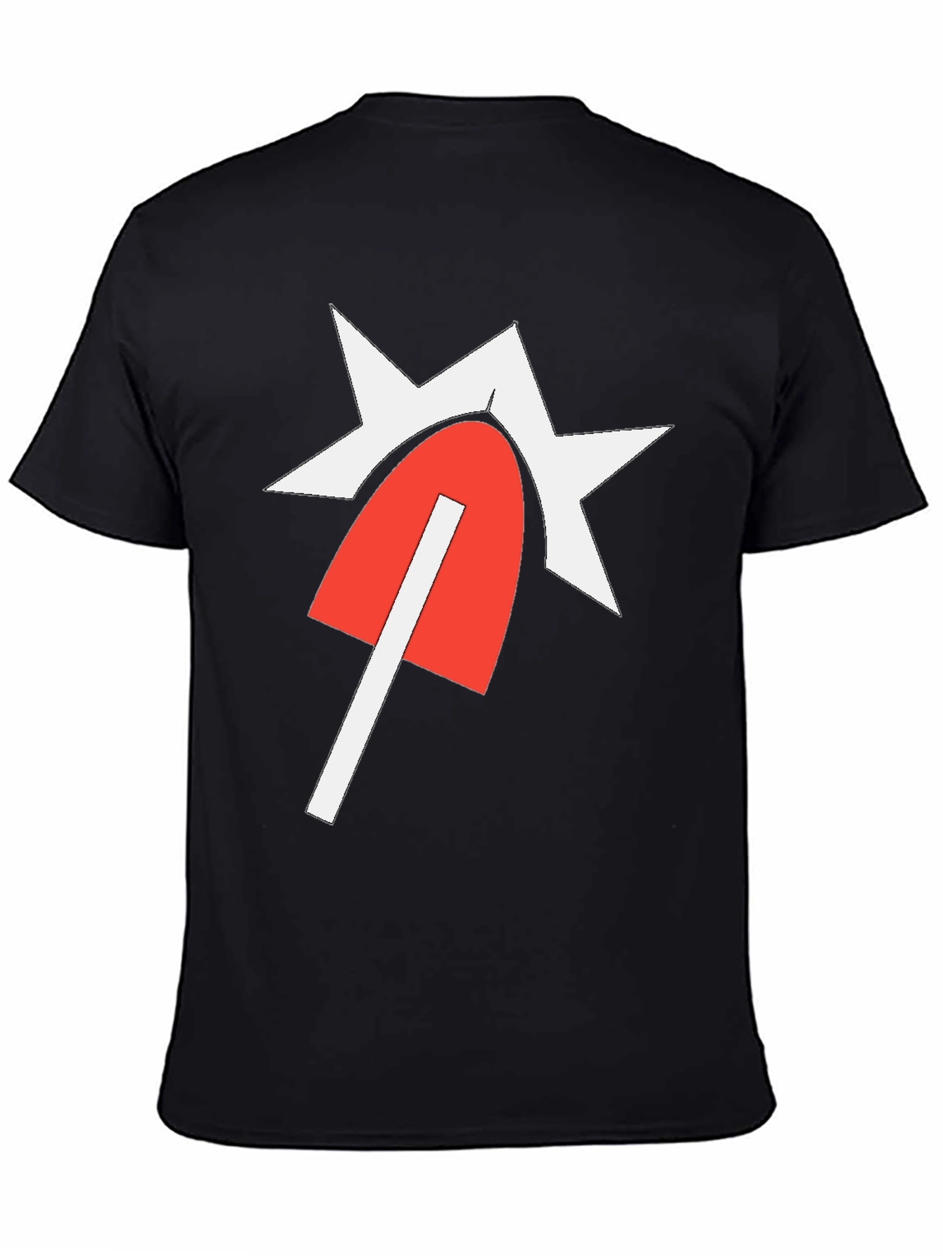 Graphic Tee with Red & White Design