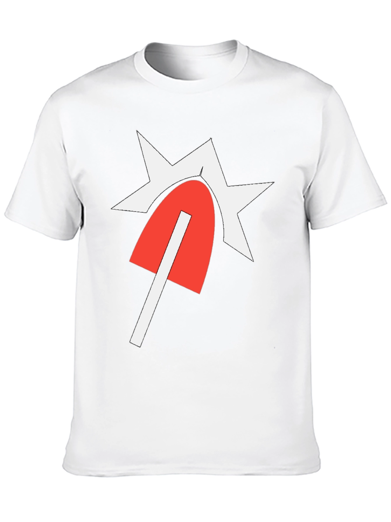 Graphic Tee with Red & White Design