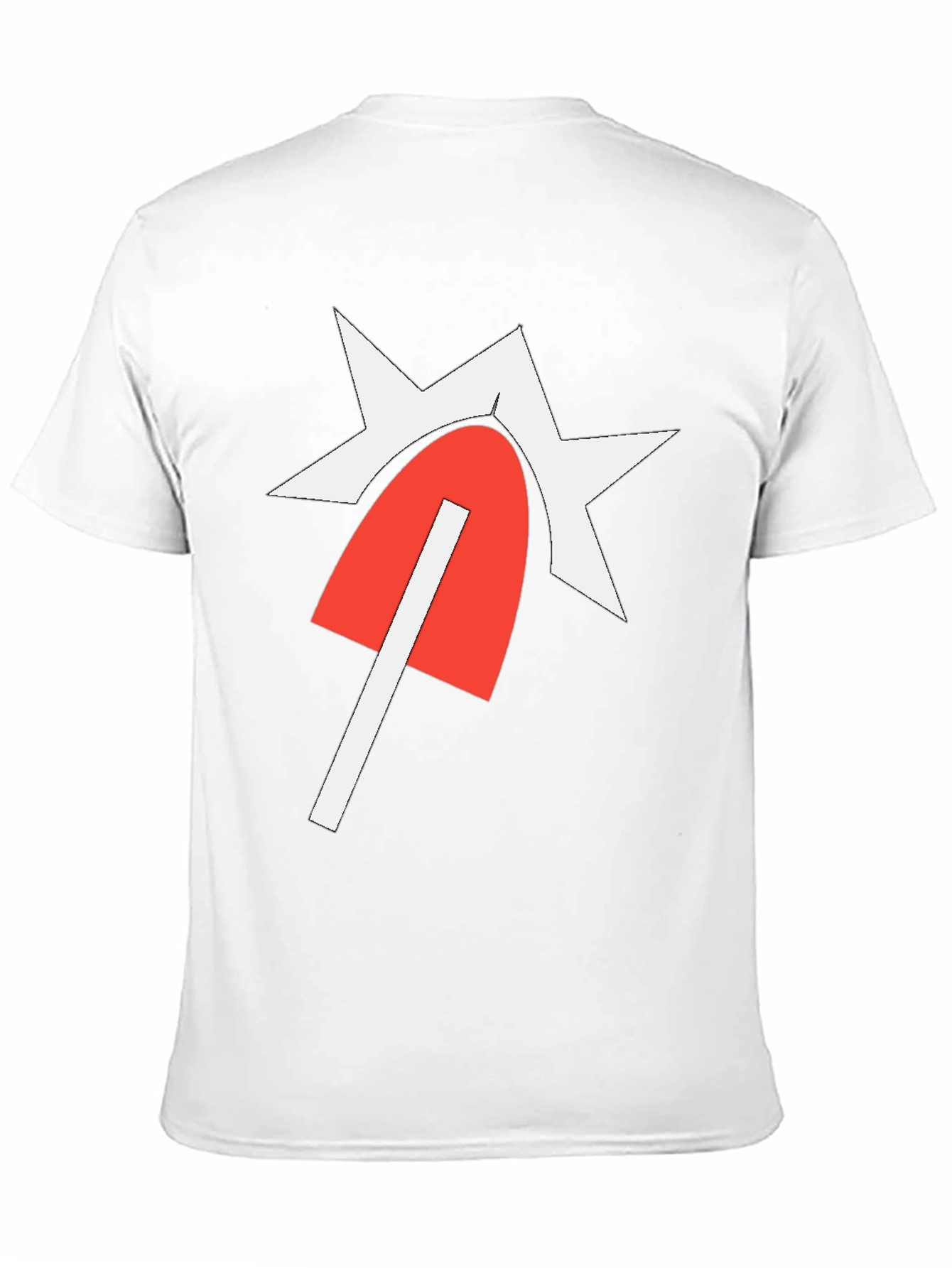 Graphic Tee with Red & White Design