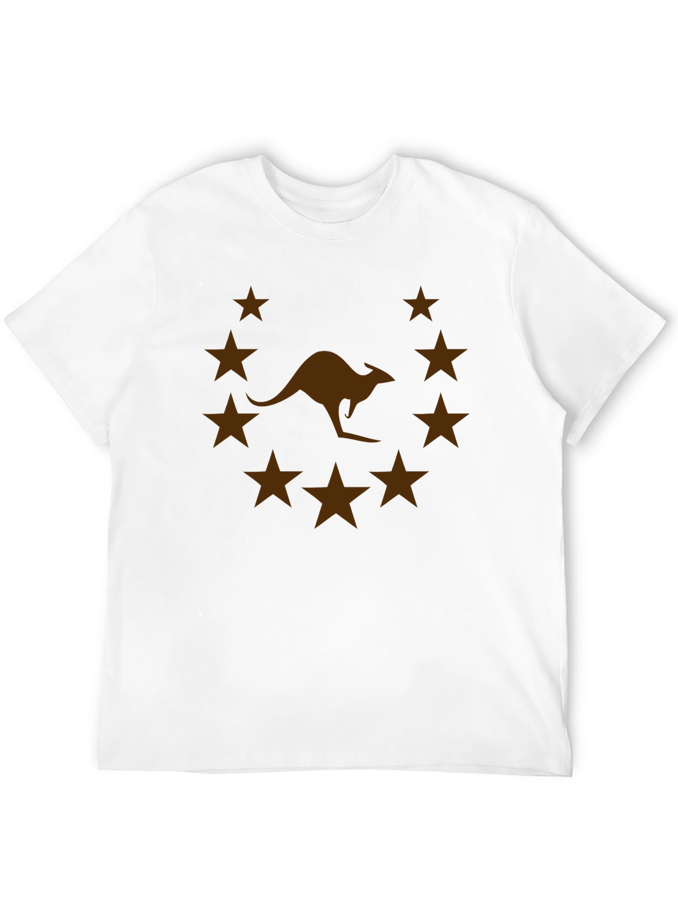 Kangaroo Star Graphic Tee - Black Casual T-Shirt