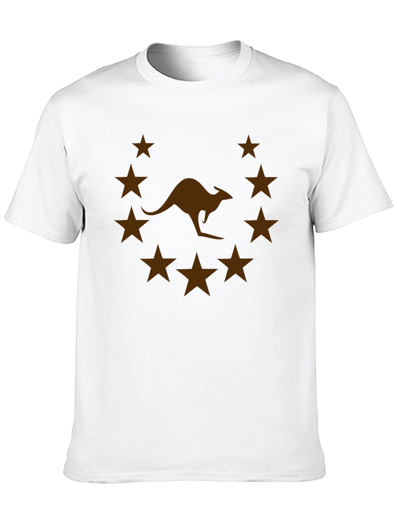 Kangaroo Star Graphic Tee - Black Casual T-Shirt