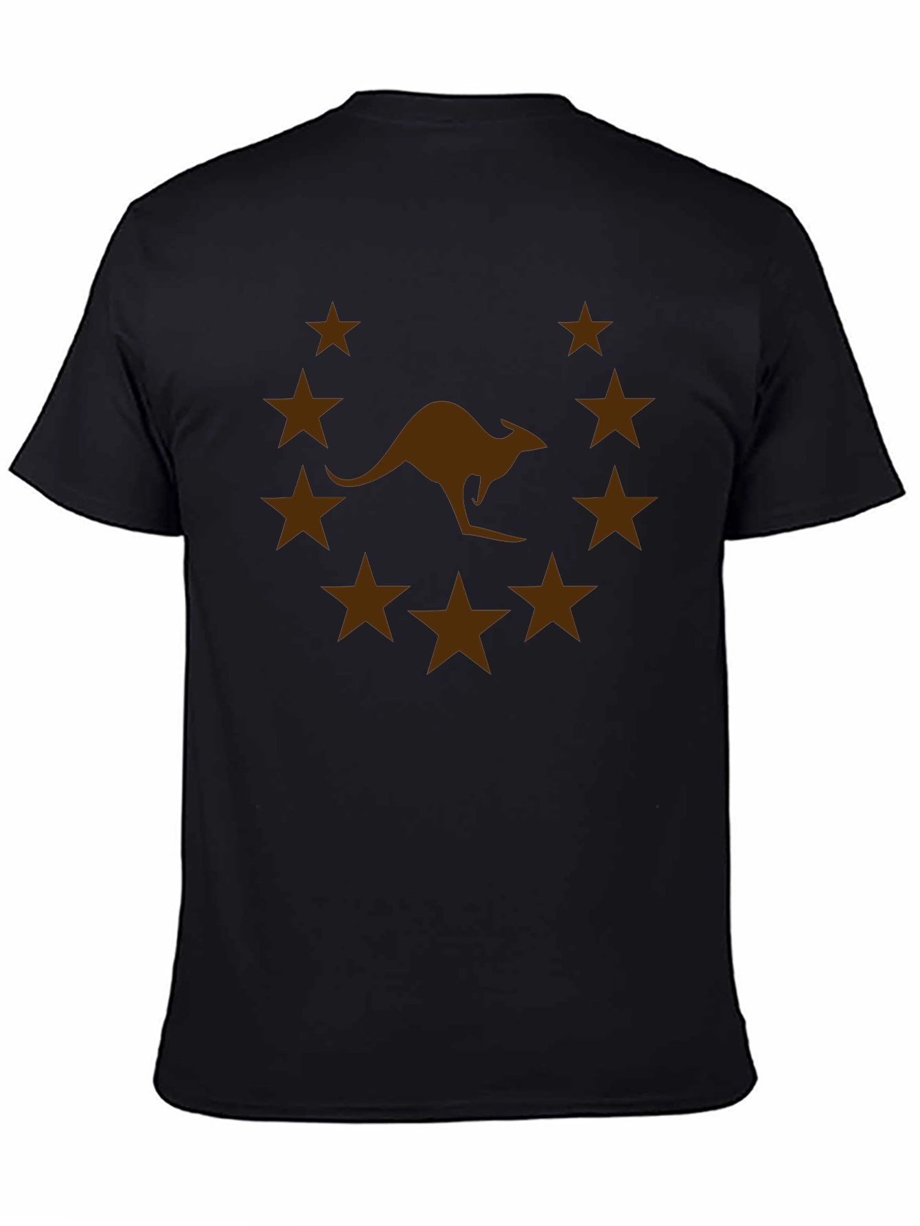 Kangaroo Star Graphic Tee - Black Casual T-Shirt