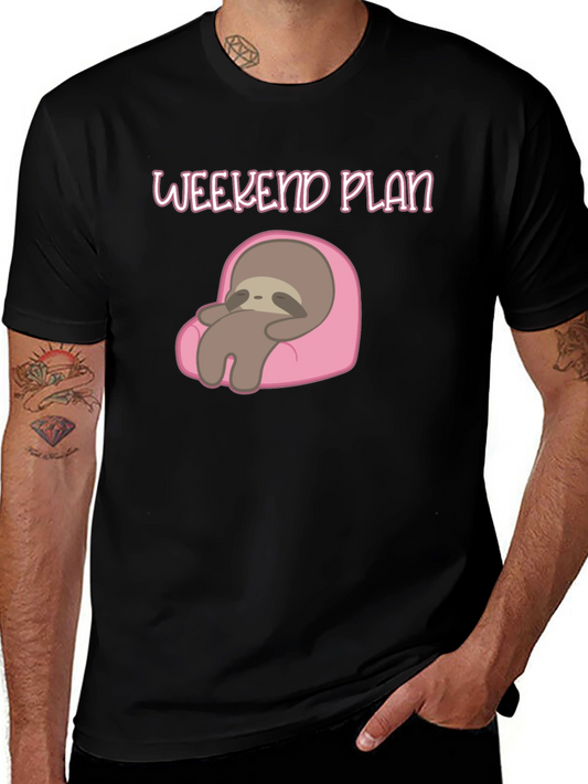 Weekend Plan Sloth Graphic Tee