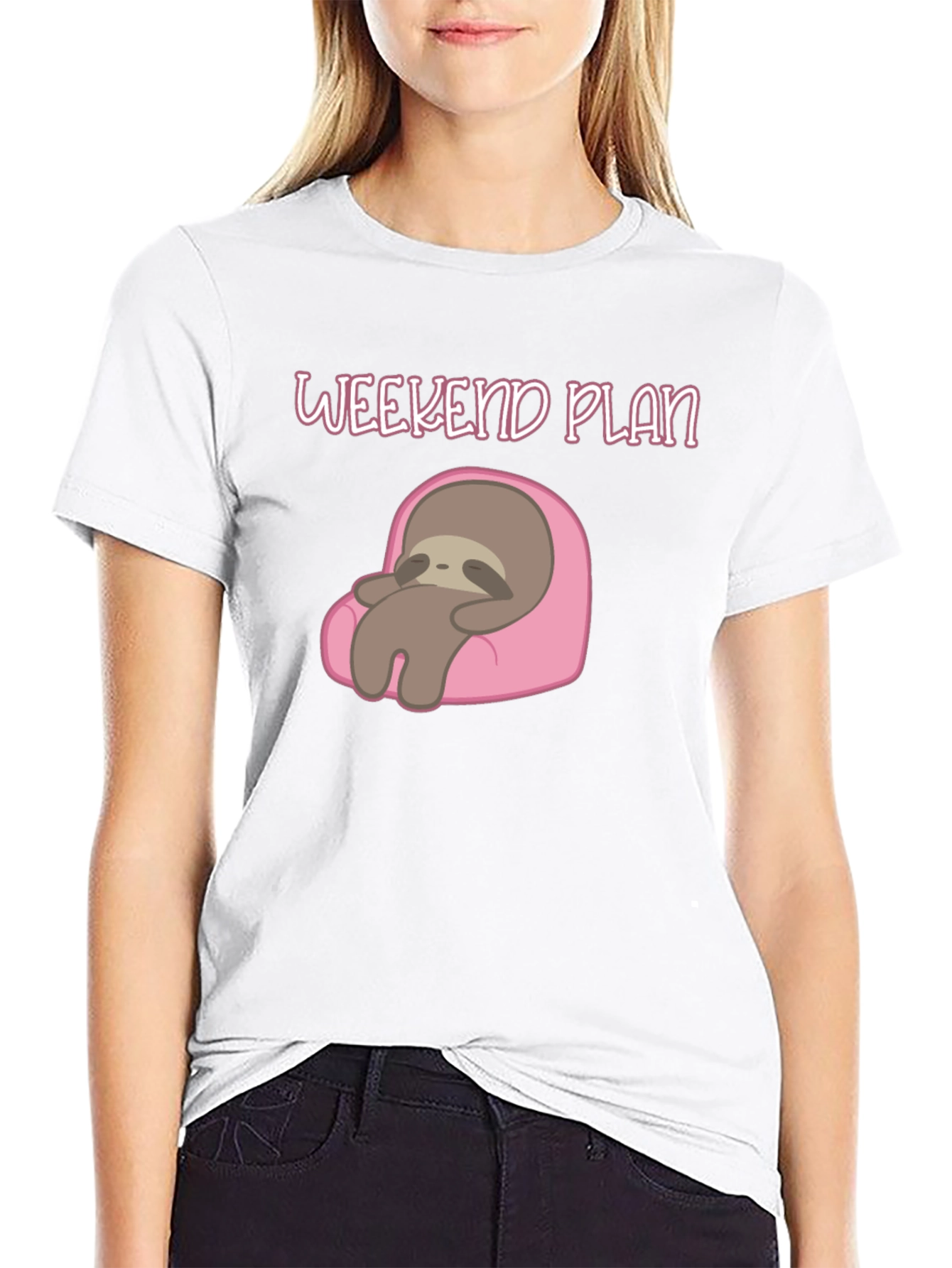 Weekend Plan Sloth Graphic Tee
