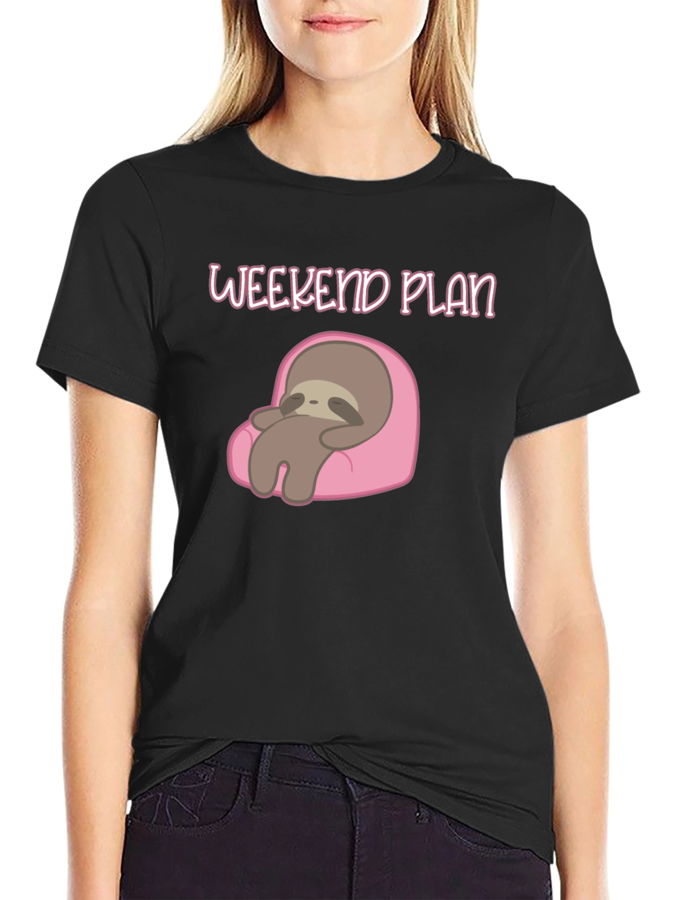Weekend Plan Sloth Graphic Tee