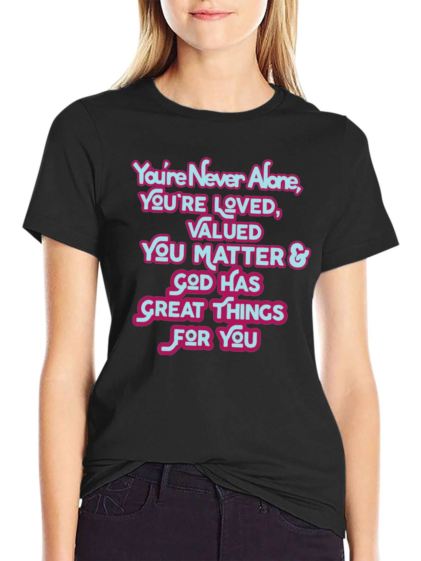 Inspirational T-Shirt: Youre Never Alone Christian Tee