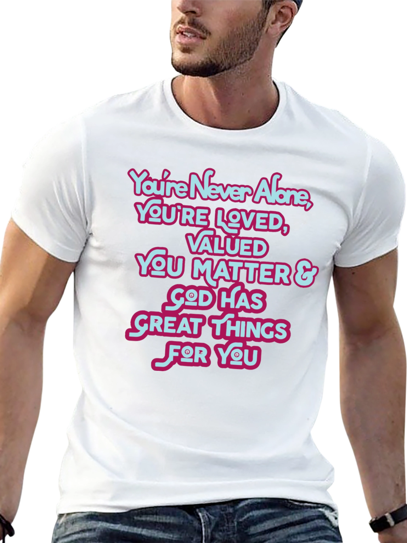Inspirational T-Shirt: Youre Never Alone Christian Tee