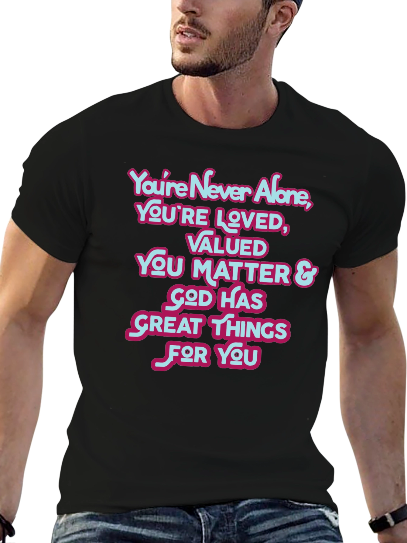 Inspirational T-Shirt: Youre Never Alone Christian Tee