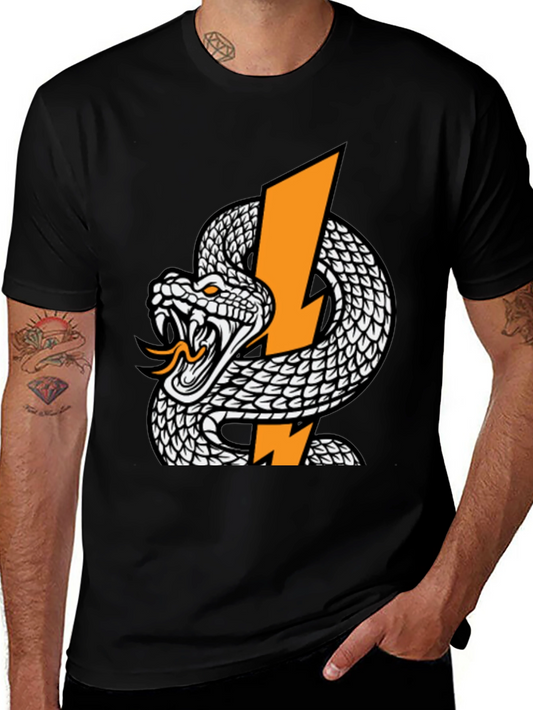 Snake and Lightning Bolt Graphic T-Shirt