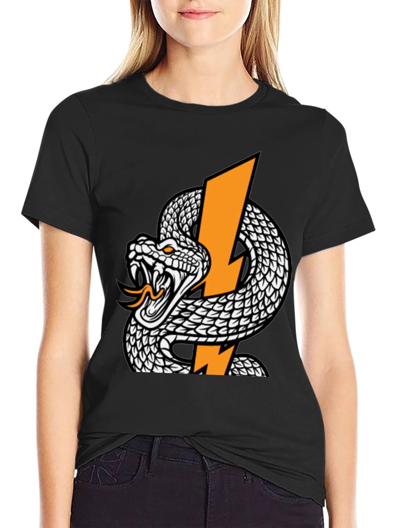 Snake and Lightning Bolt Graphic T-Shirt