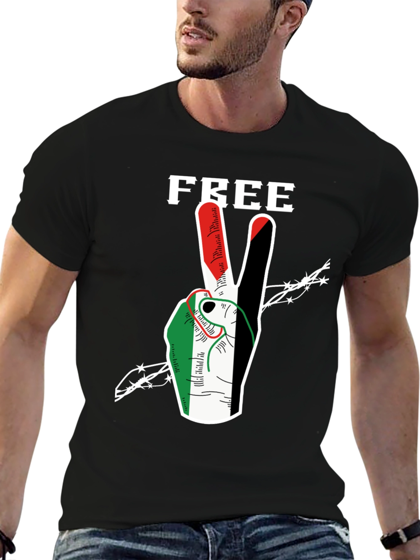 Free Palestine T-Shirt Peace Sign