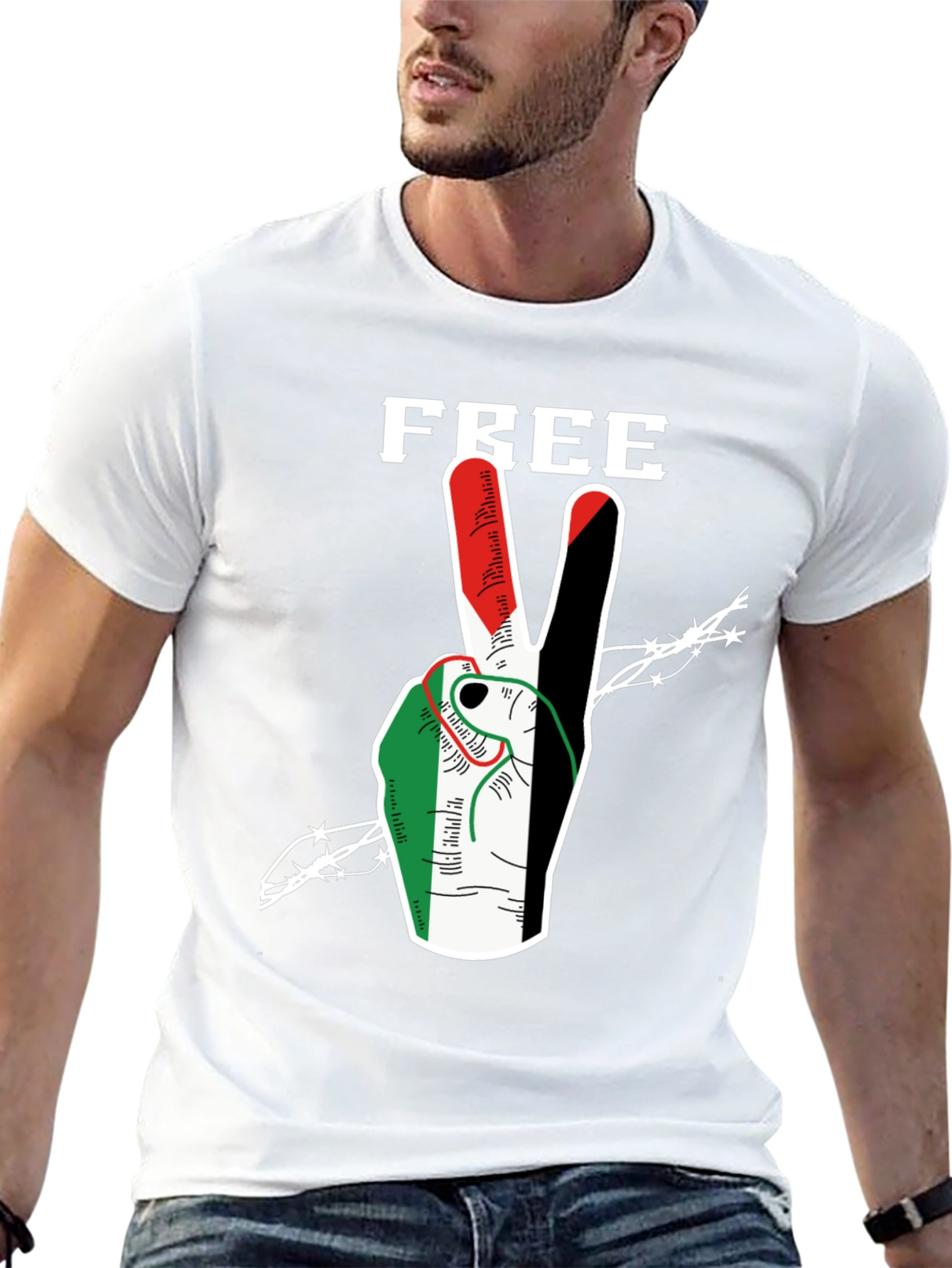 Free Palestine T-Shirt Peace Sign