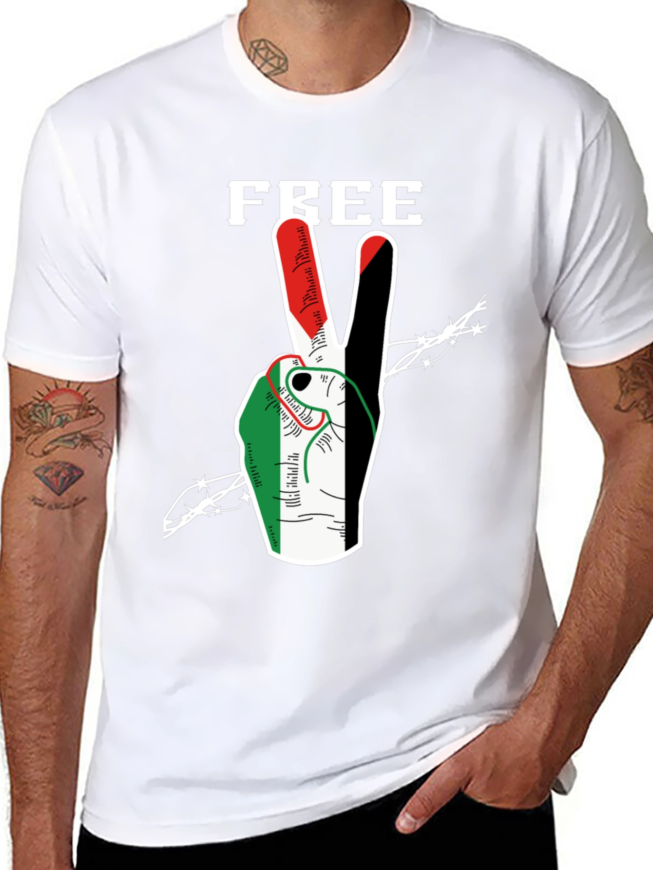 Free Palestine T-Shirt Peace Sign