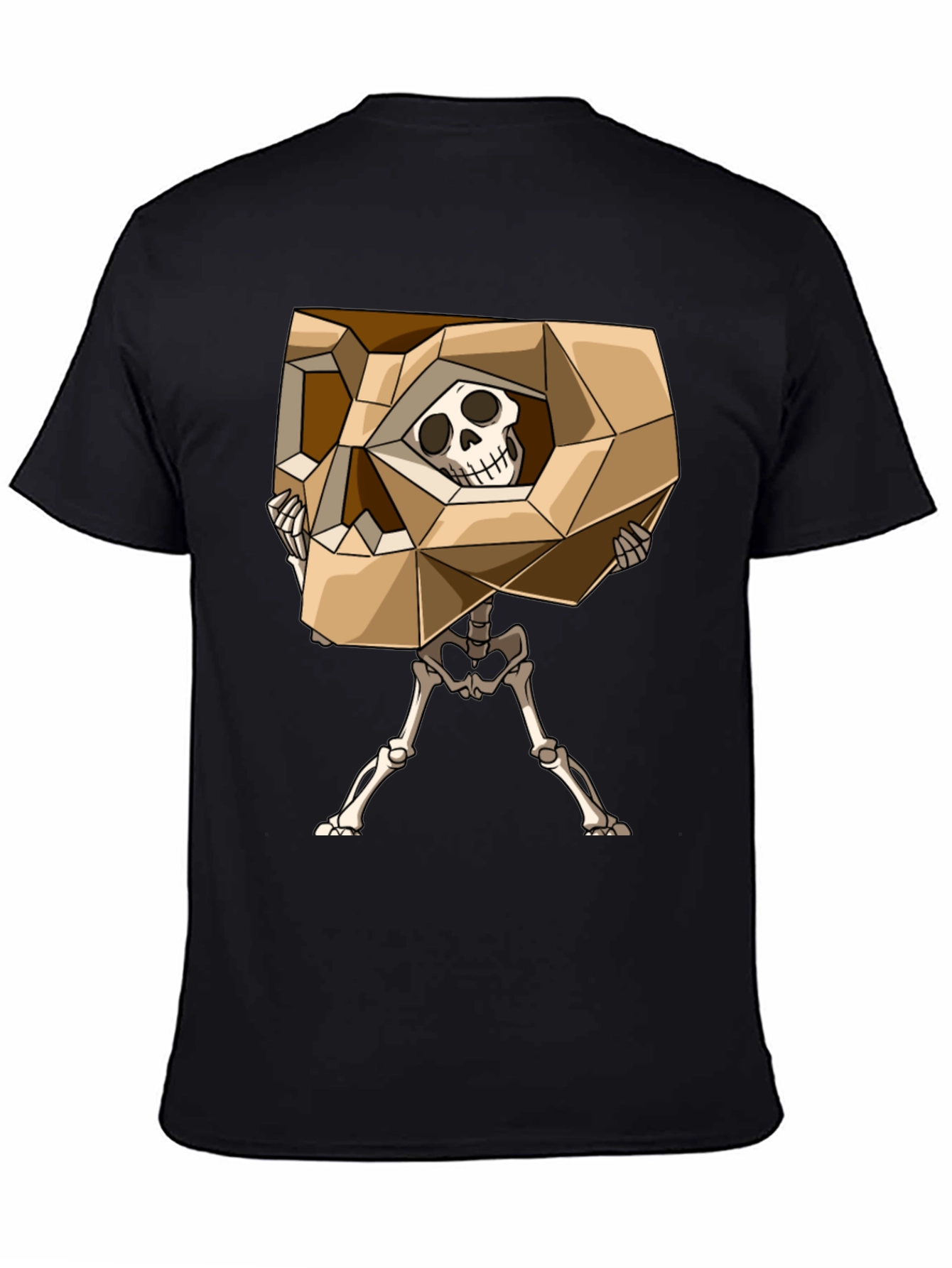 Geometric Skull Graphic Tee - Black