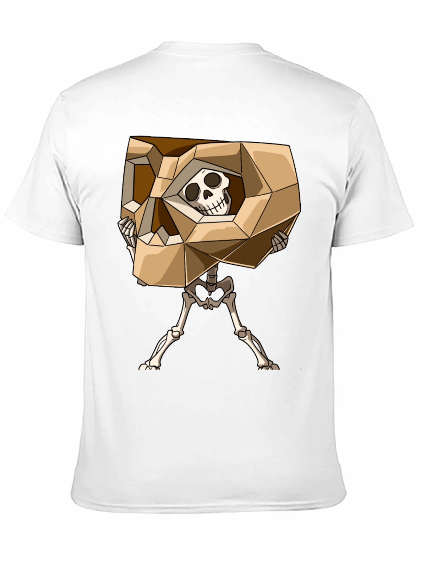 Geometric Skull Graphic Tee - Black