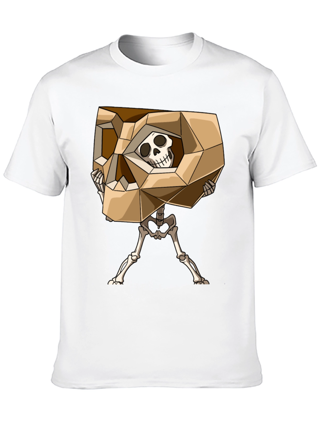 Geometric Skull Graphic Tee - Black