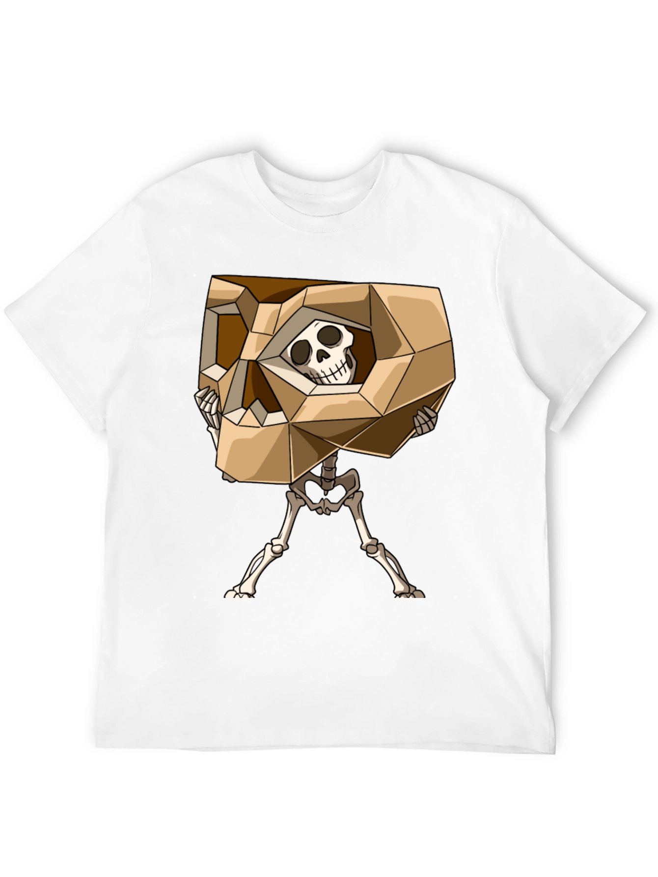 Geometric Skull Graphic Tee - Black