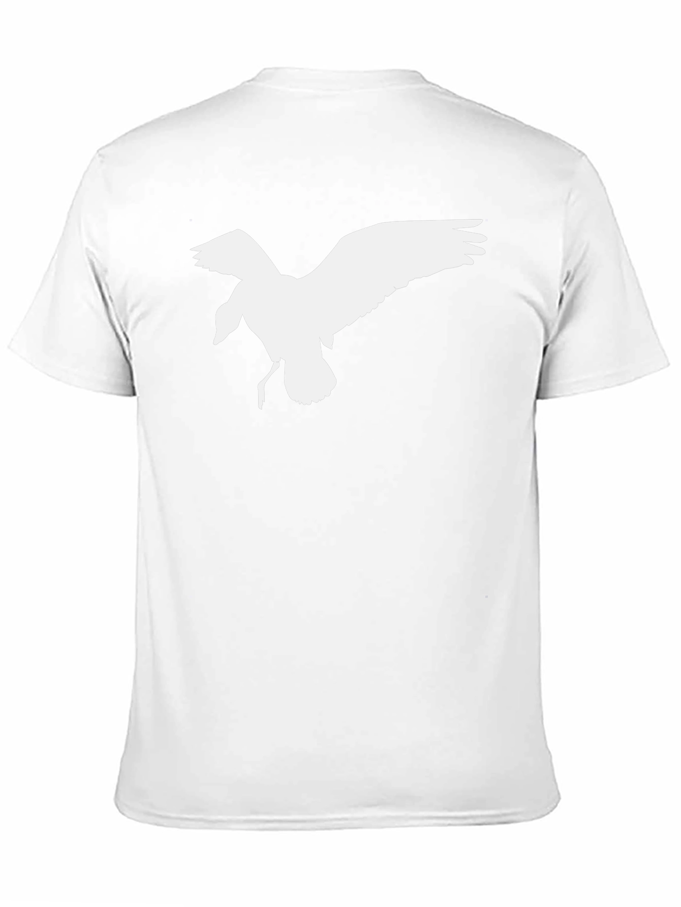Black T-Shirt with White Bird Graphic