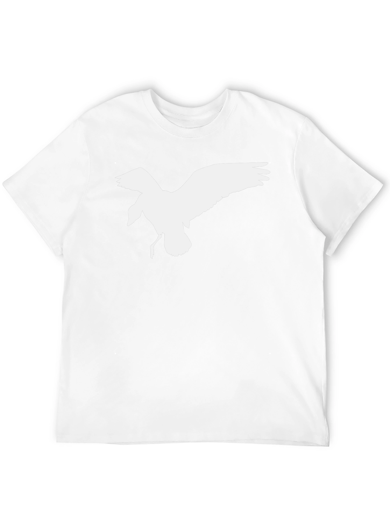 Black T-Shirt with White Bird Graphic