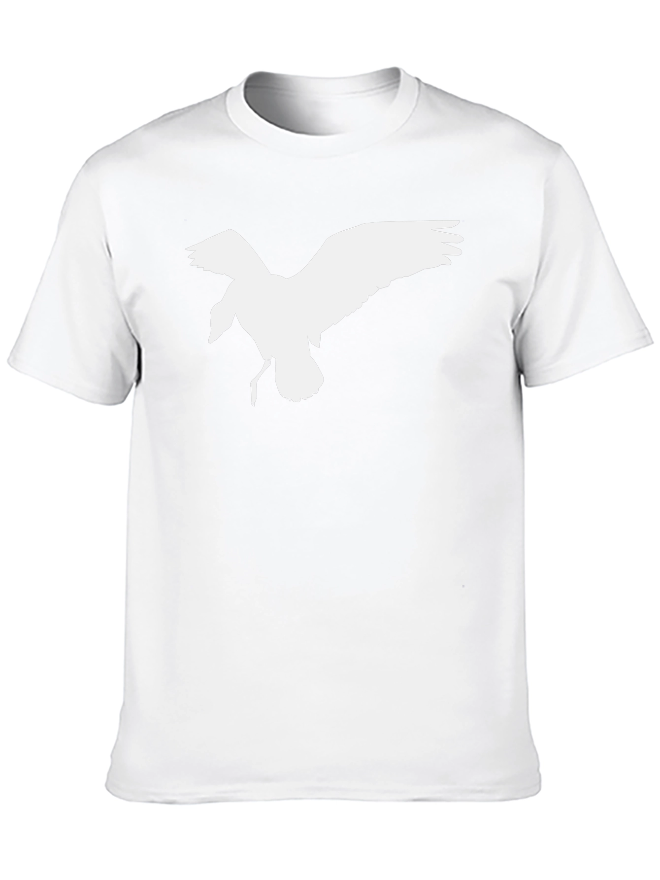 Black T-Shirt with White Bird Graphic