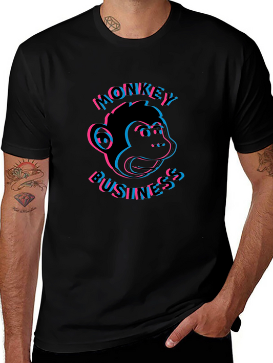 Monkey Business Graphic Tee - Black