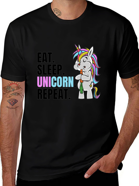Eat Sleep Unicorn Repeat Graphic Tee