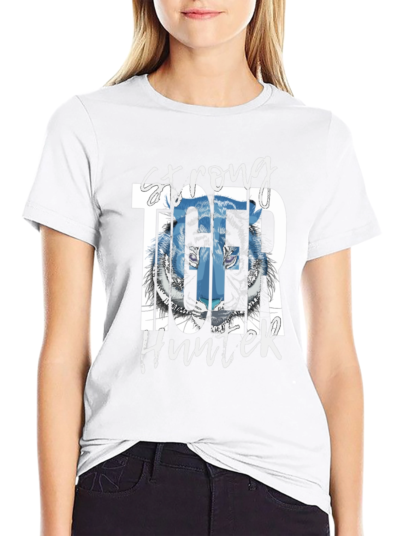 Strong Tiger Hunter Graphic T-Shirt