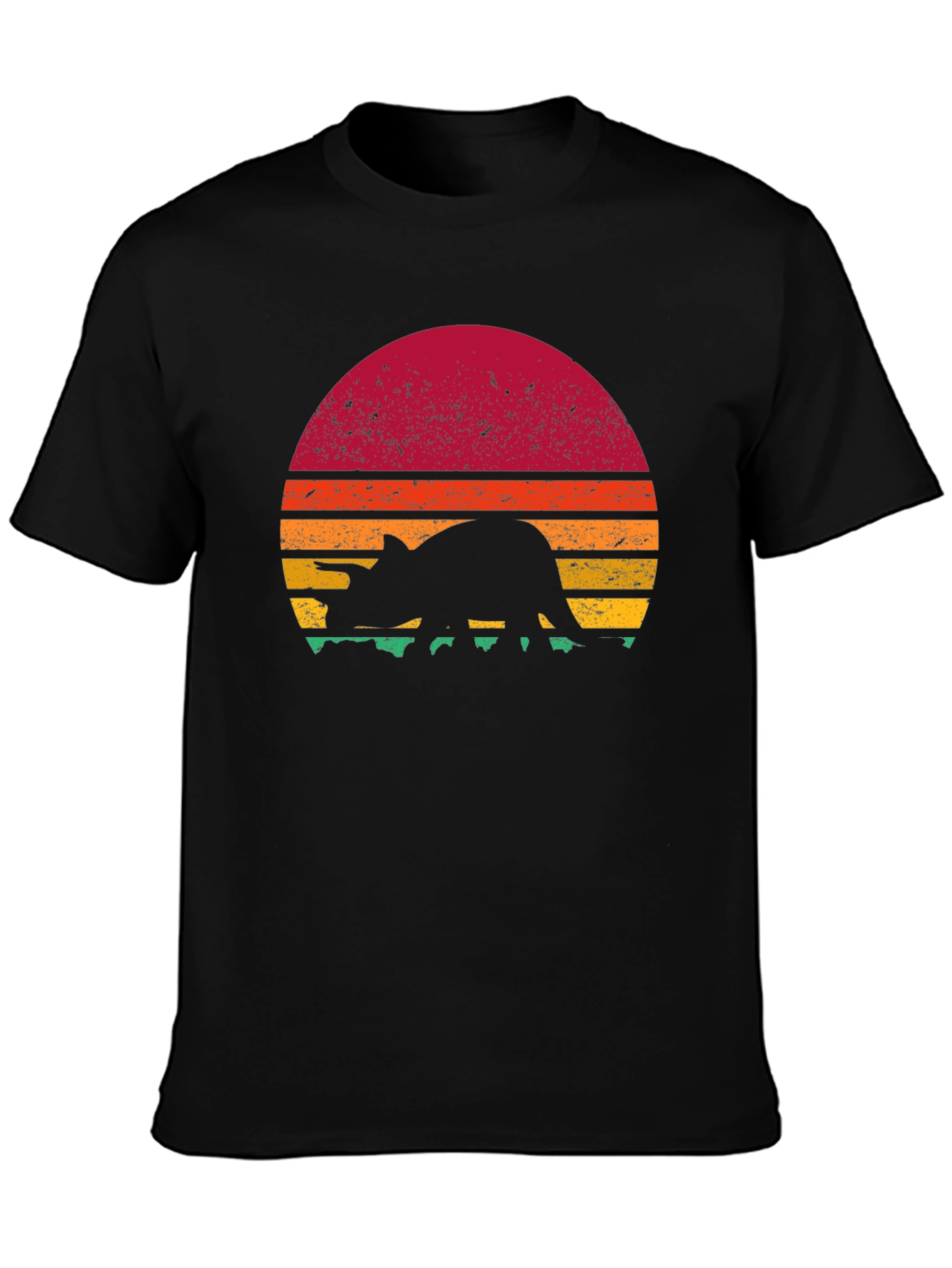 Retro Dinosaur Sunset Graphic T-Shirt