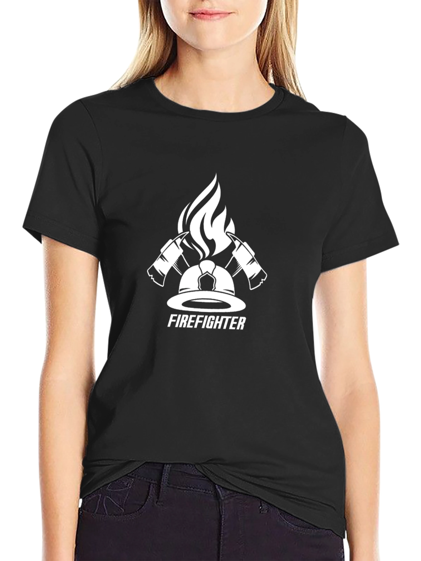 Firefighter Graphic T-Shirt - Black Cotton Tee