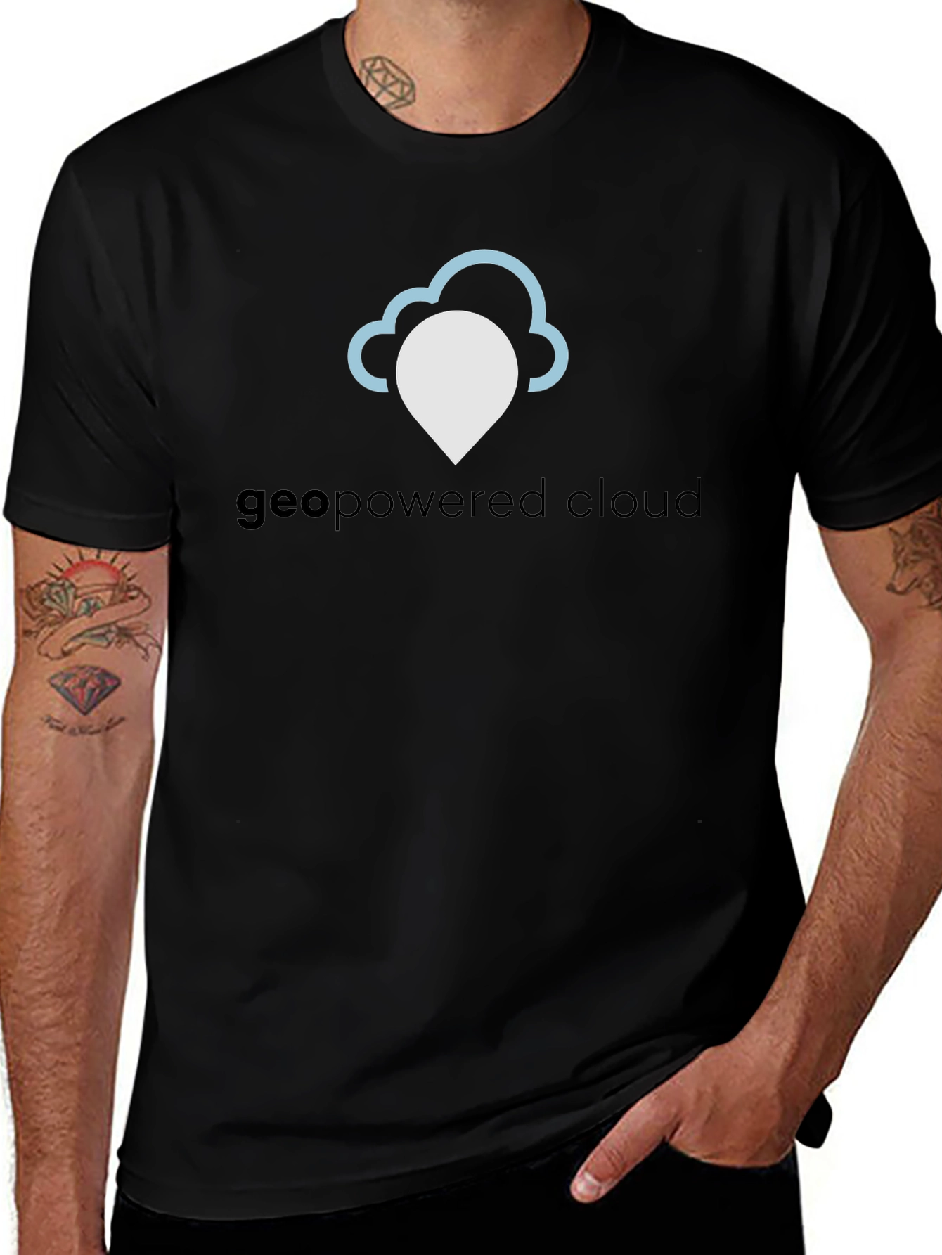GeoPowered Cloud Black T-Shirt