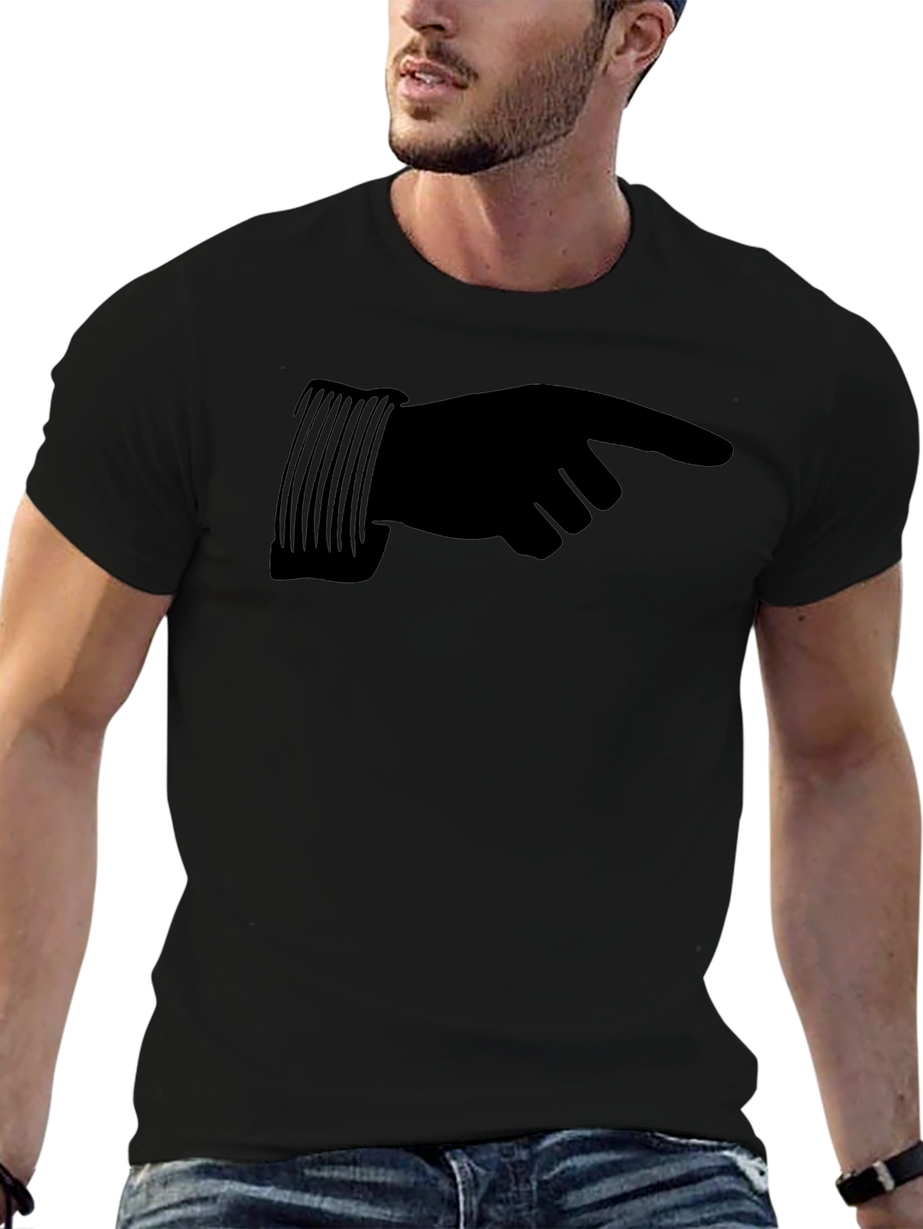 Pointing Hand Graphic T-Shirt - Casual Wear
