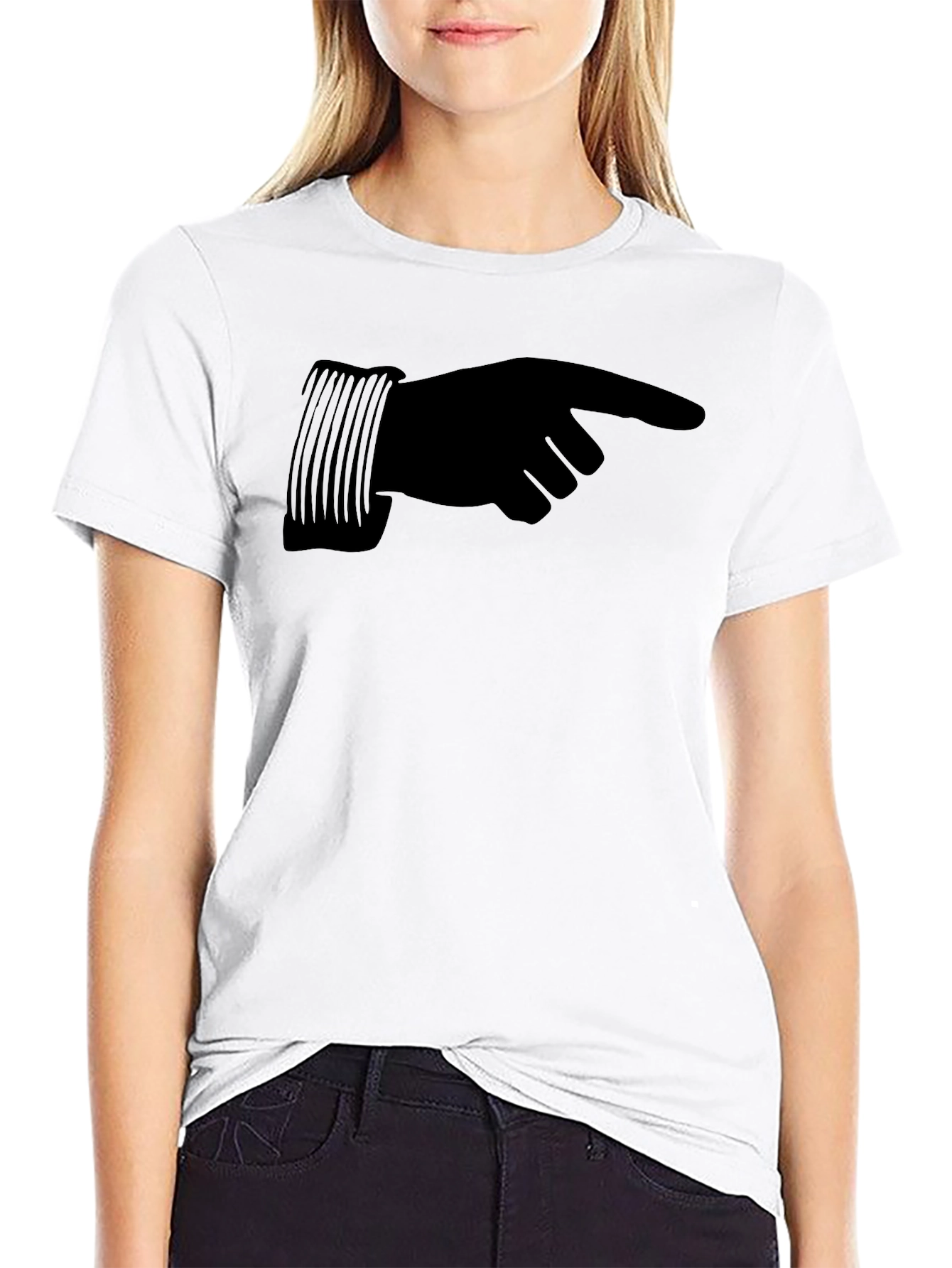 Pointing Hand Graphic T-Shirt - Casual Wear