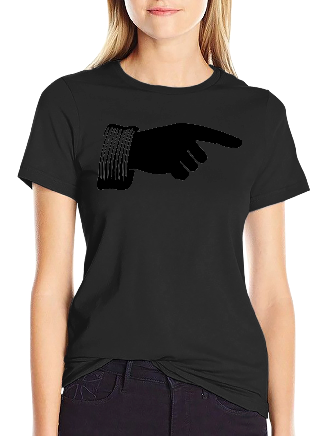 Pointing Hand Graphic T-Shirt - Casual Wear