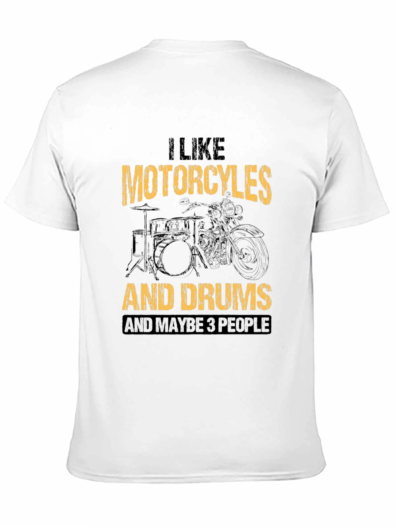 Motorcycle & Drums T-Shirt Funny Graphic Tee
