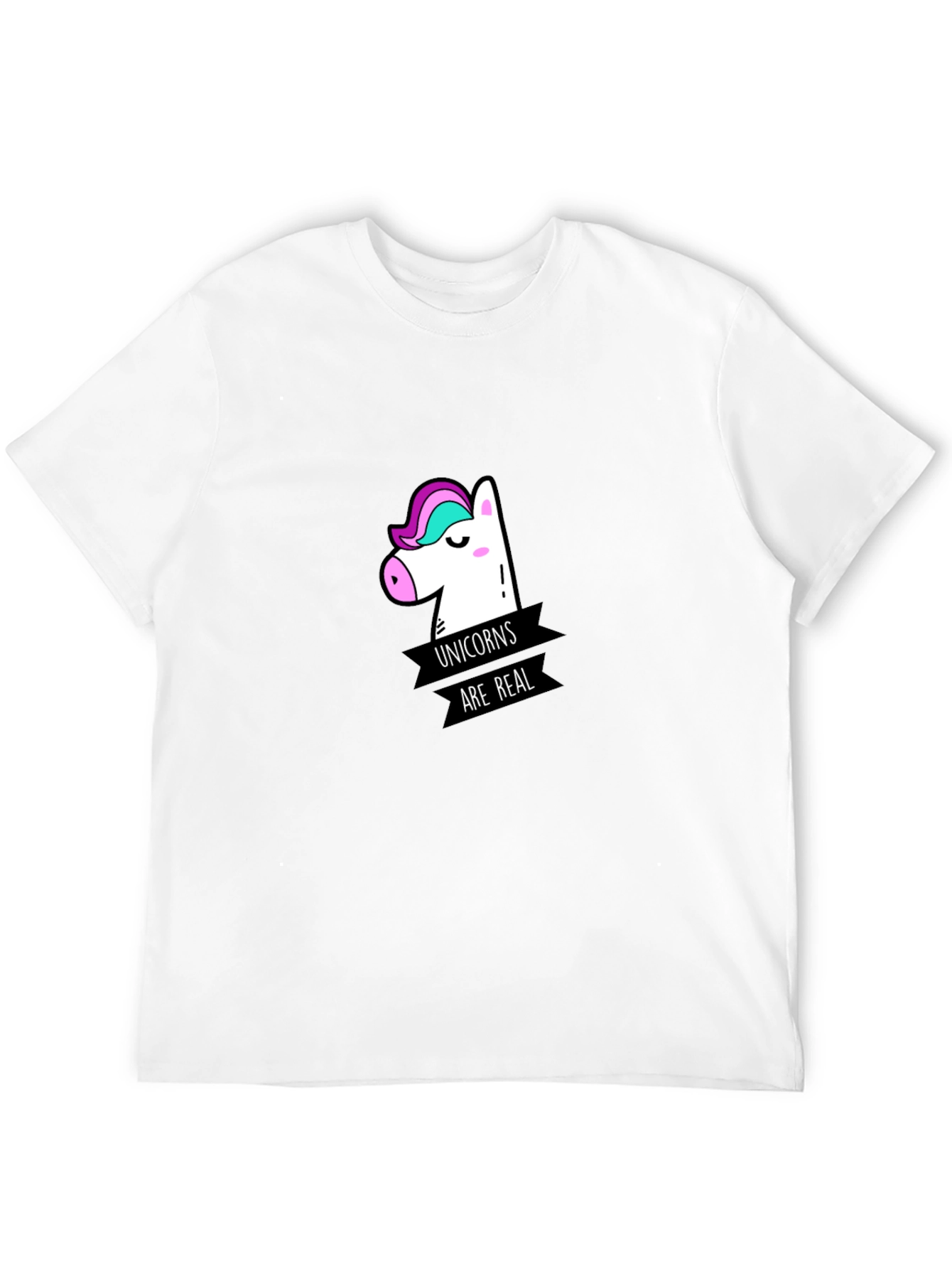 Unicorns Are Real Graphic Black T-Shirt