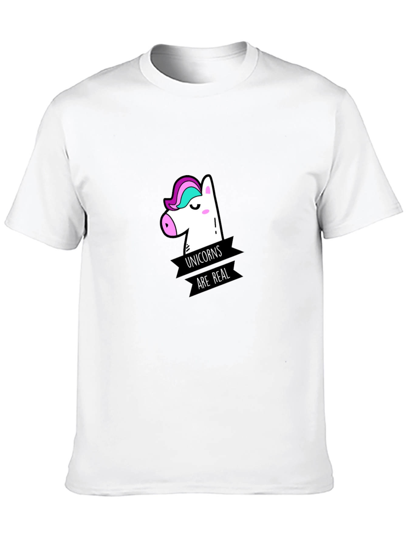 Unicorns Are Real Graphic Black T-Shirt