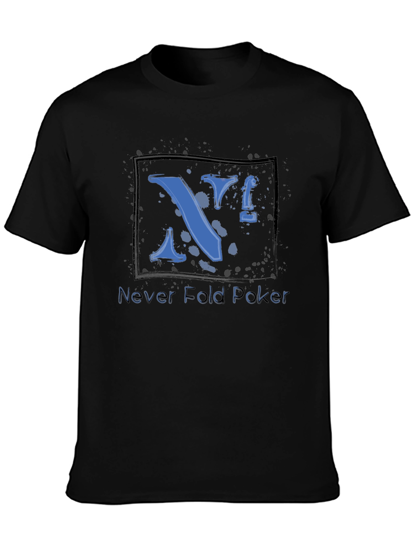 Never Fold Poker Graphic T-Shirt - Black Cotton Tee