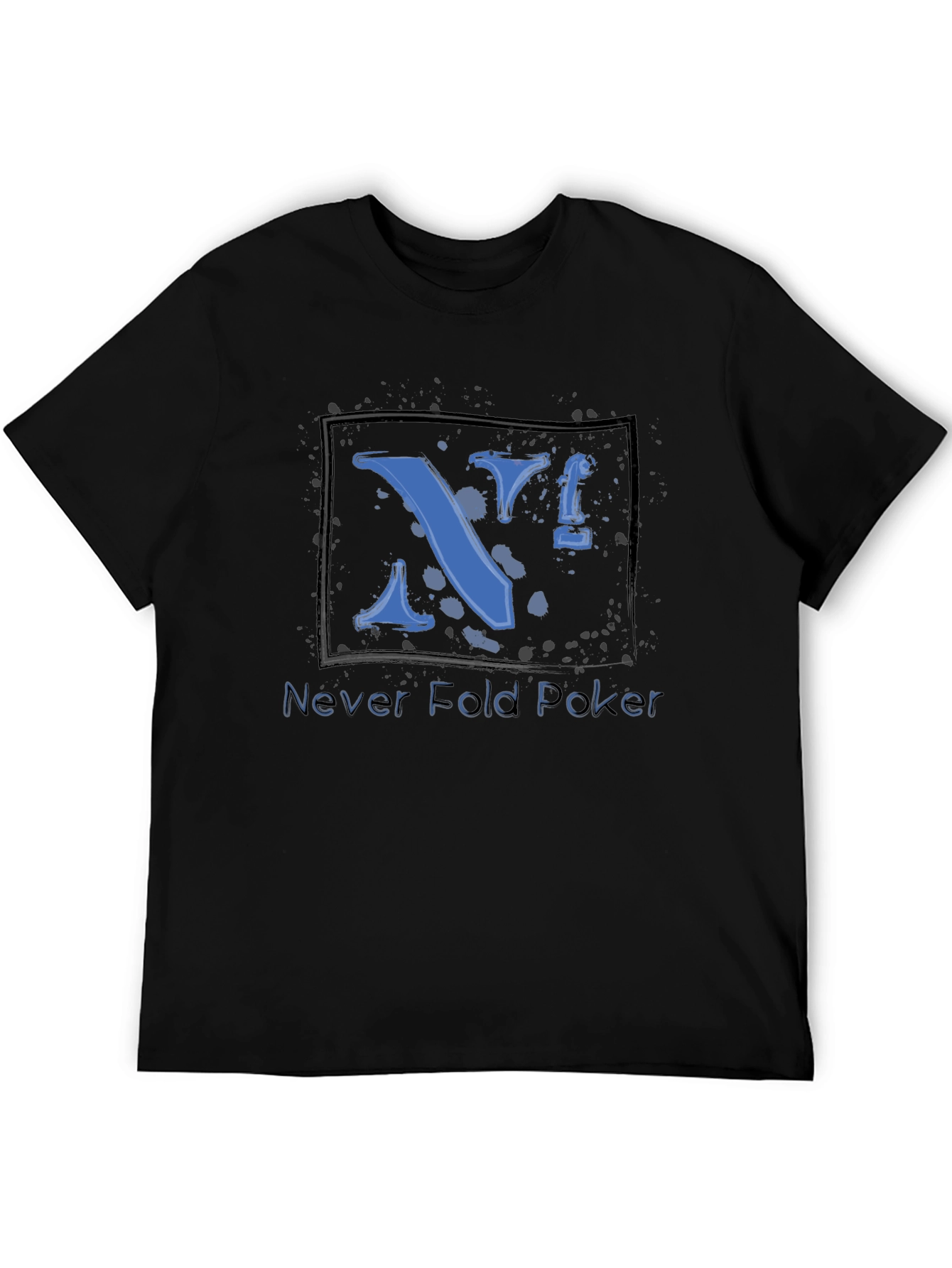 Never Fold Poker Graphic T-Shirt - Black Cotton Tee