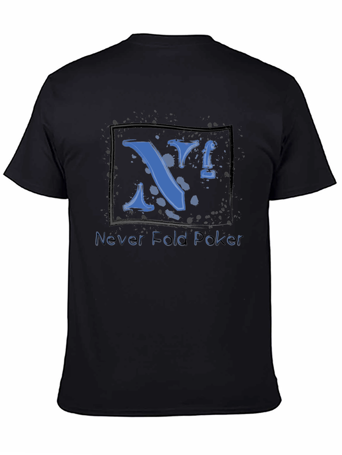Never Fold Poker Graphic T-Shirt - Black Cotton Tee