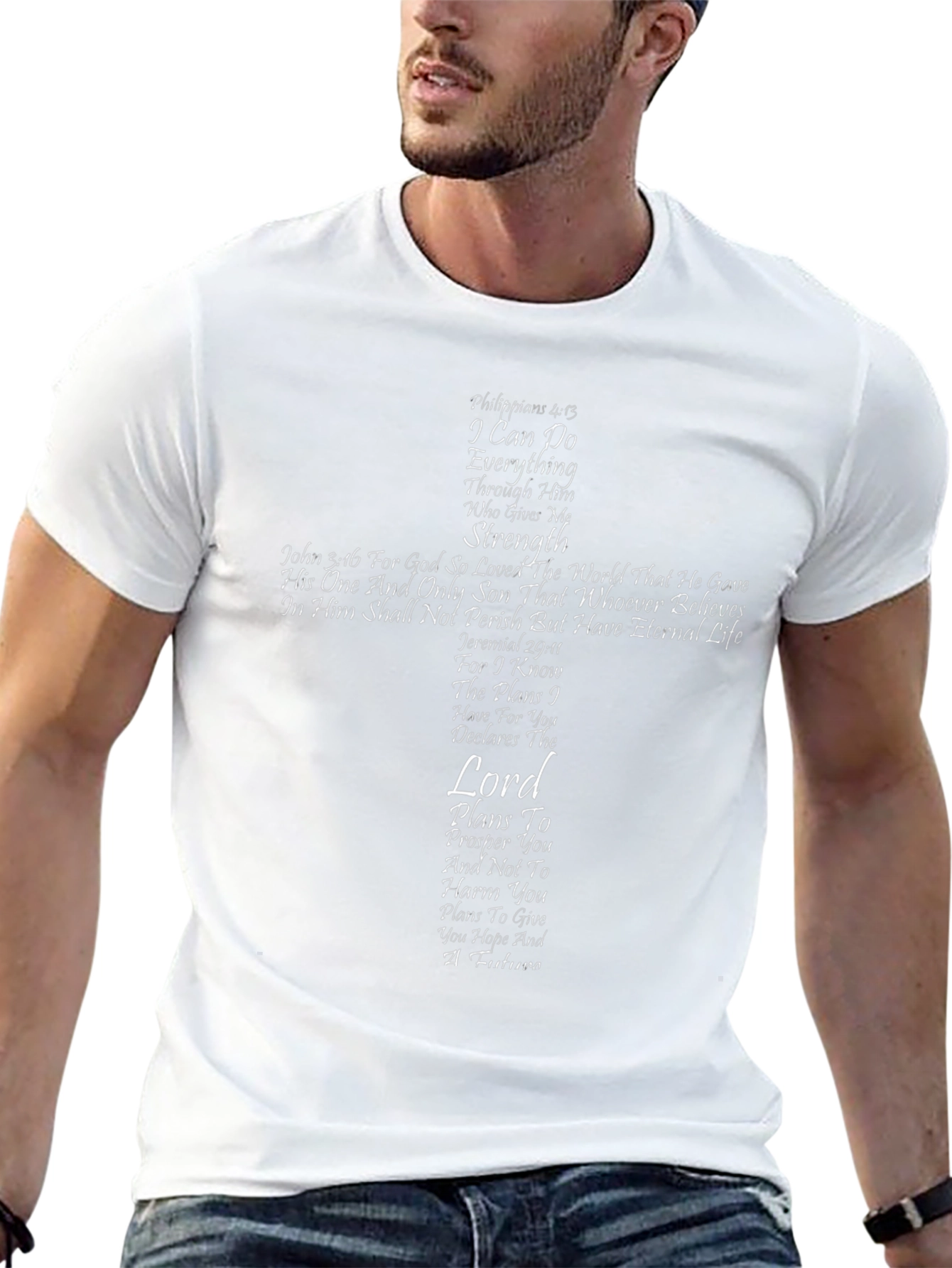 Faith-Based Cross Graphic Black T-Shirt