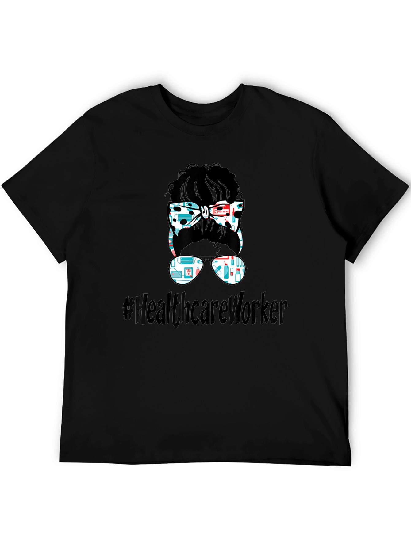 Healthcare Worker Messy Bun T-Shirt