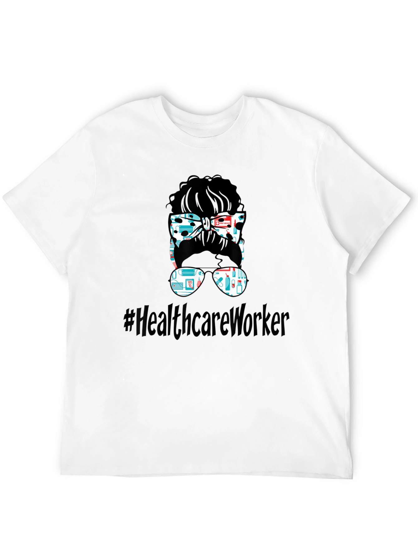 Healthcare Worker Messy Bun T-Shirt