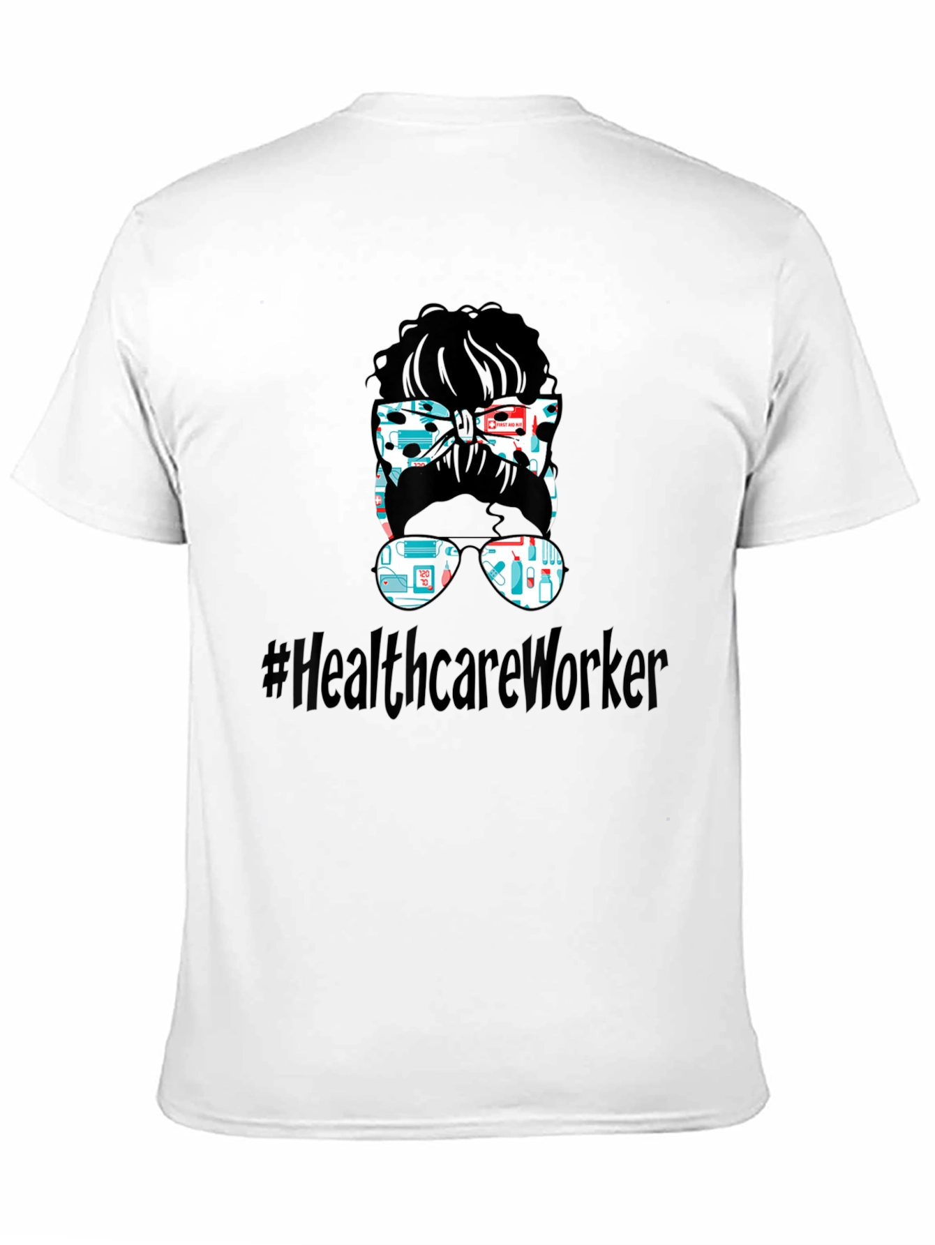 Healthcare Worker Messy Bun T-Shirt