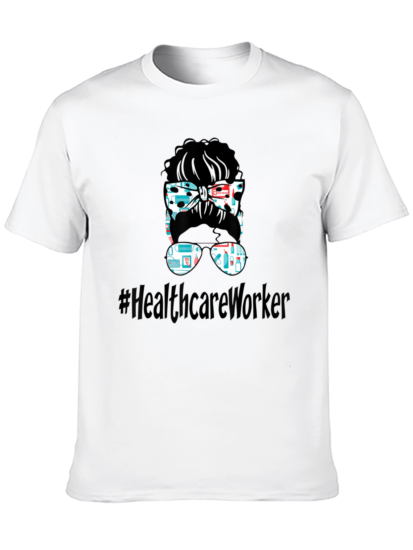 Healthcare Worker Messy Bun T-Shirt