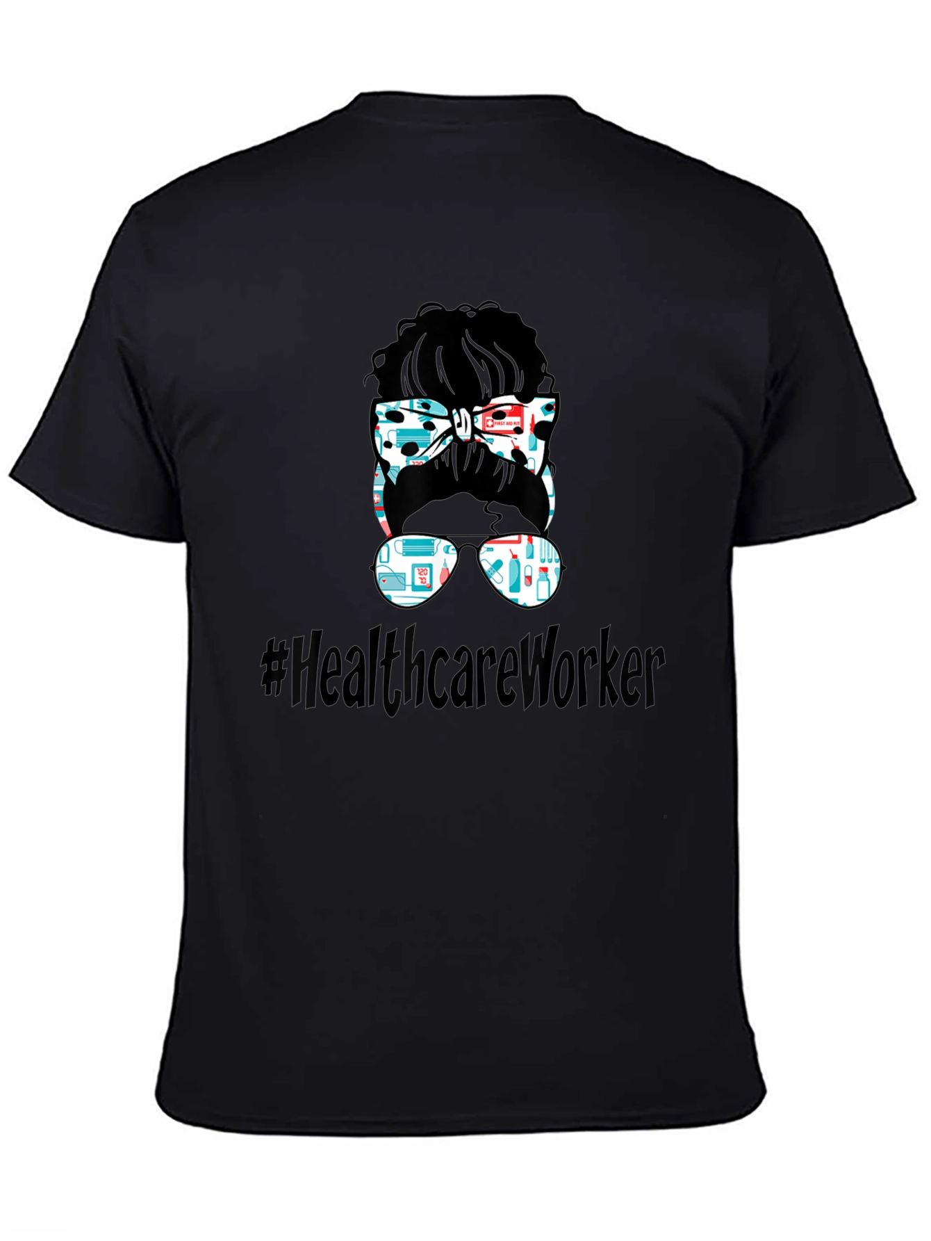 Healthcare Worker Messy Bun T-Shirt