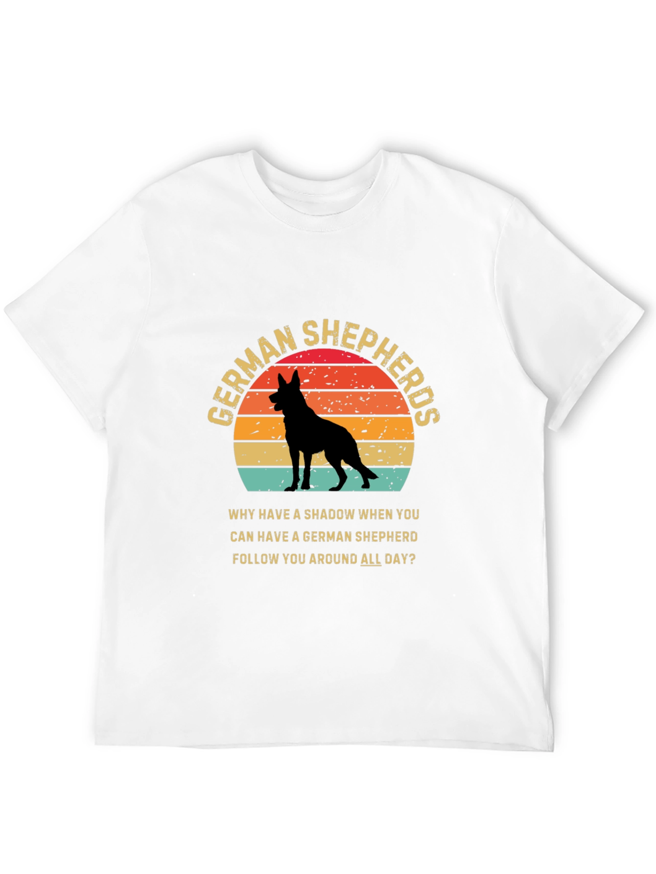 German Shepherd Lover T-Shirt Dog Silhouette Retro Design