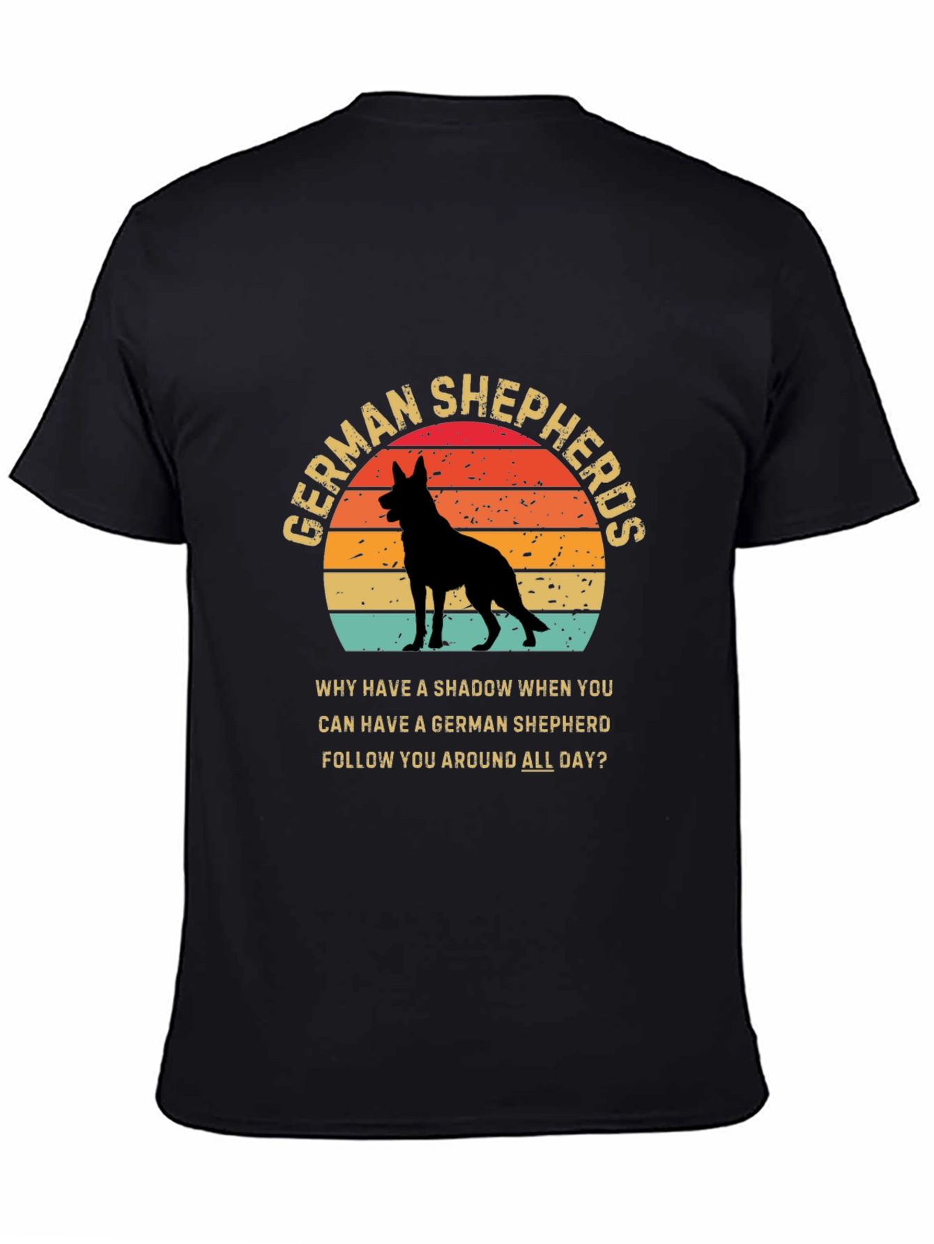 German Shepherd Lover T-Shirt Dog Silhouette Retro Design
