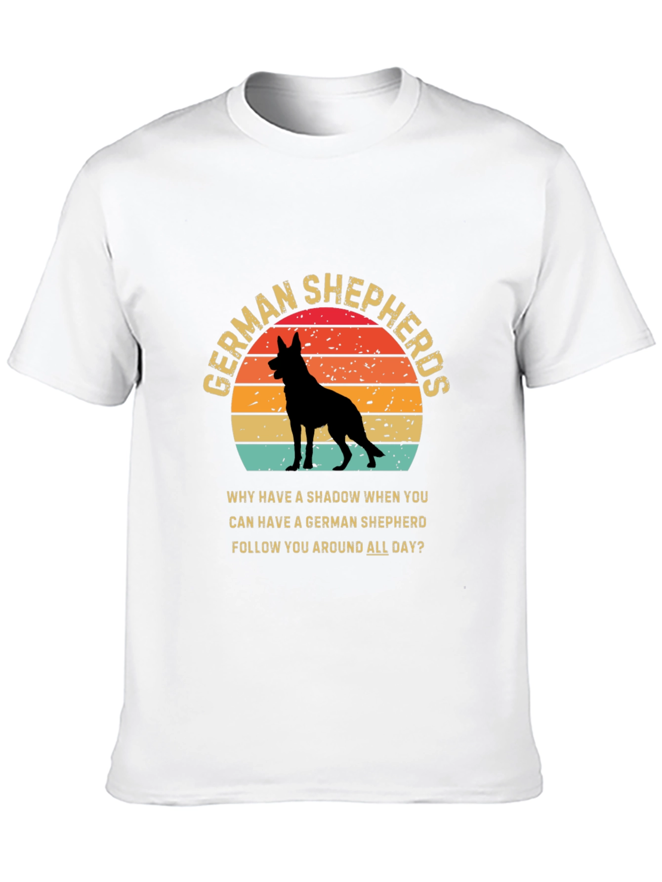 German Shepherd Lover T-Shirt Dog Silhouette Retro Design