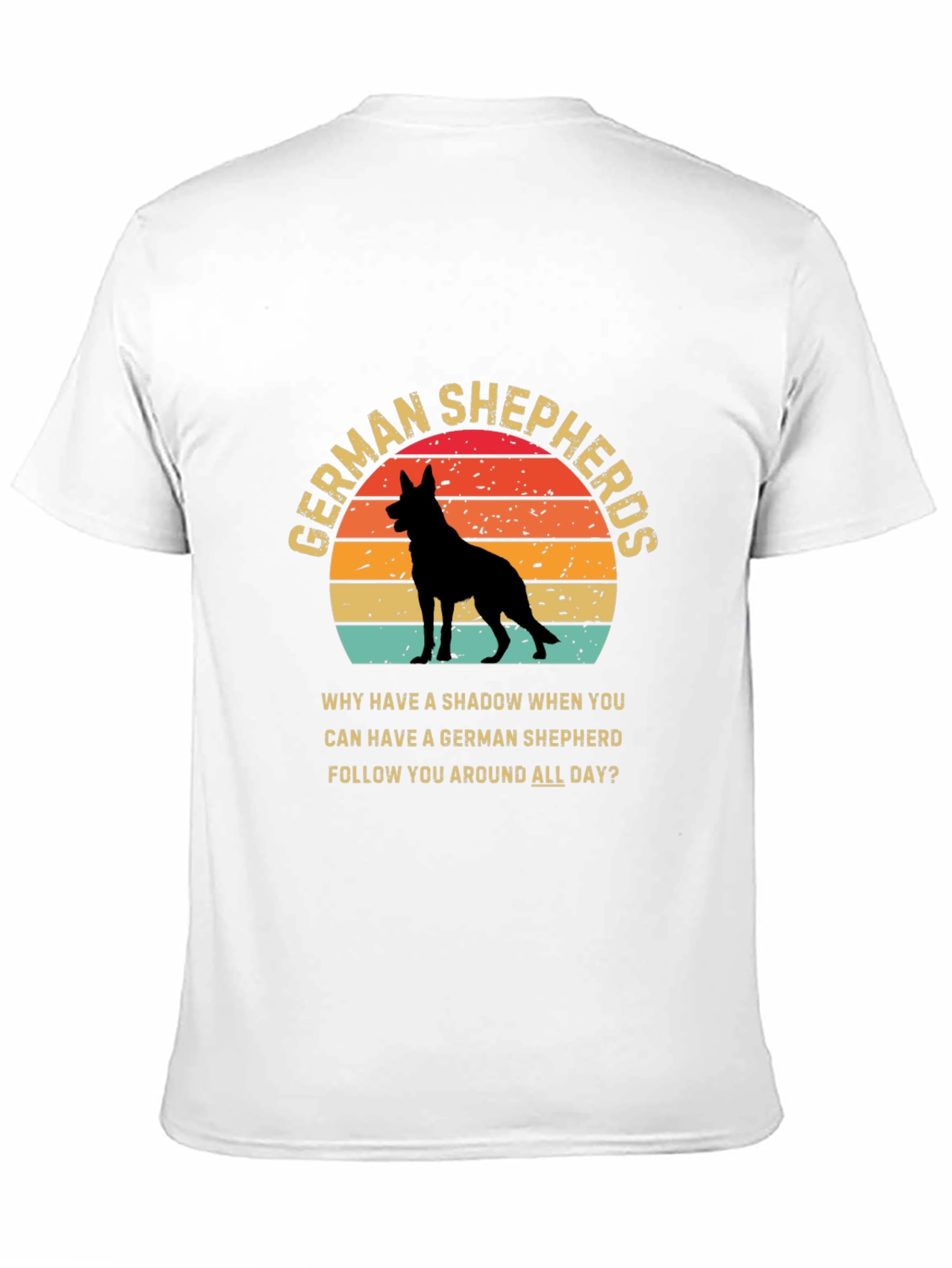 German Shepherd Lover T-Shirt Dog Silhouette Retro Design
